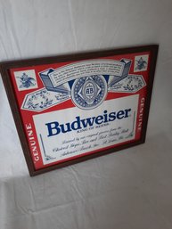 Vintage Circa 1970s Budweiser Advertising Sign/mirror