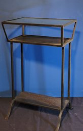 Metal And Glass End Table / Plant Stand / Hall Table. - - - - - - - - - - - - - - - - - Loc: Basement