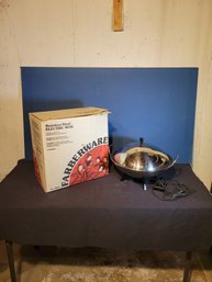 Farberware Model 303A Vintage Electric Wok With Box And Steam Tray. - - - - - - - - - - - - - - Loc: BS2