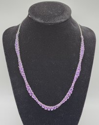 African Amethyst Necklace In Platinum Over Sterling
