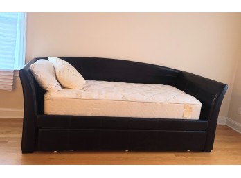 A Sophisticated Black Leather Trundle Bed By Hillsdale Furniture Co.  Great For A Guest Room!
