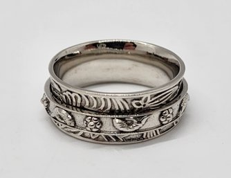 Size 9 Spinner Ring In Sterling Silver
