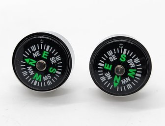 Compass Shape Cufflinks In Stainless