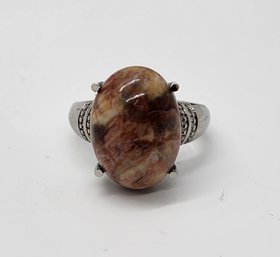 Venus Jasper Ring In Stainless Steel