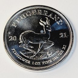 South African Krugerrand -  1 Oz .999 Fine SILVER  PROOF BU Coin