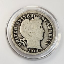 1914 Barber Silver Dime (100 Years Old)