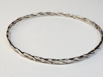Solid Sterling Silver Twisted Spiral Bangle Bracelet