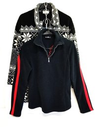 Women's Fleece V-Sport Jacket & Bogner Red/black Quarter Zip  Pullover Sizes 6 -small
