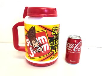 Vintage 'snap Into A Slim Jim' 64 Oz. Oversized Insulated Travel Cup/thermos
