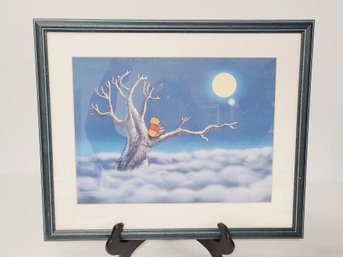 Vintage 1994 Professional Framed Print Winnie The Pooh In Tree With Honeypot In The Moonlight