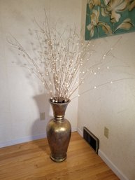 Tall Golder Vase With Faux Branches. - - - - - - - - - - - - - - - - - - - - - - - - - - - - - Loc: Garage