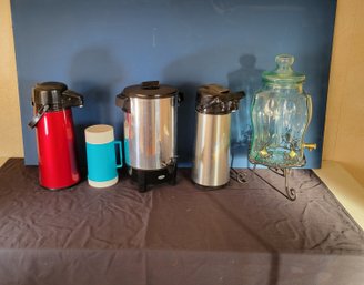 Beverage Dispenser Group.  Vintage Thermos. All Of This, And It Will Be Boxed Up. - - - - - - - - Loc: GS1