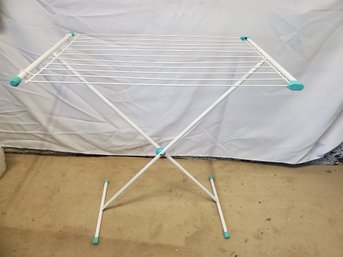 White Folding Metal Clothes Drying Rack