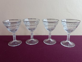 Silver Trimmed Champagne Glasses
