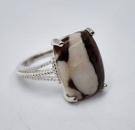 Peanut Wood Jasper Ring In Sterling Silver