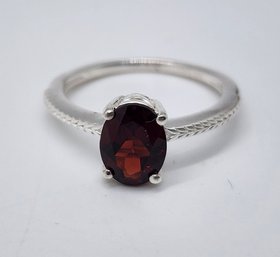 Red Garnet Ring In Sterling Silver