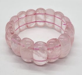 Rose Quartz Block Stretch Bracelet