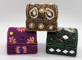 3 Embellished Trinket Boxes