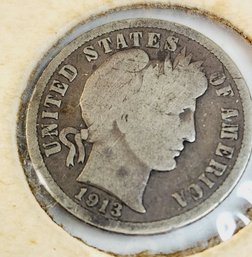 1913 Barber Silver Dime (101 Years Young)