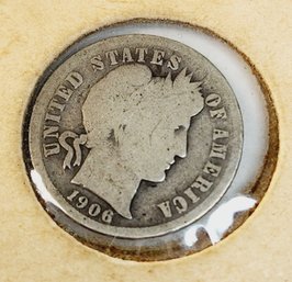 1906 Barber Silver Dime (108 Years Old)