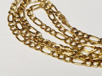 Beautiful 10k Yellow Gold Figaro Link Chain Necklace