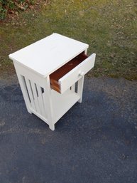 White Side Table W/Drawer