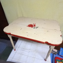 Mid Century Childs Table W/ Rabbit ( Original Paint )