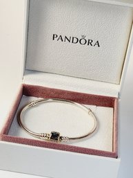 New PANDORA Sterling Silver .925  Snake Chain Barrel Clasp Charm With Box