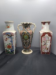 Collection Of Porcelain / Glass Vases And Turkish Decanter. - - - - - - - - - - - - - - - - - - Loc: GS3 Box
