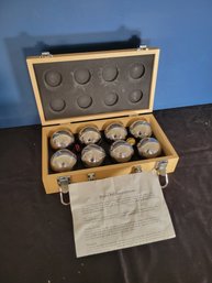 Beautiful Stainless Steel Bocce Kit In The Case.  Looks To Be Un-used. - - - - - - - - - - - - - - Loc: GS2