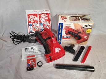 Dirt Devil Handheld Vacuum WORKS With Extra Bags And Attachments
