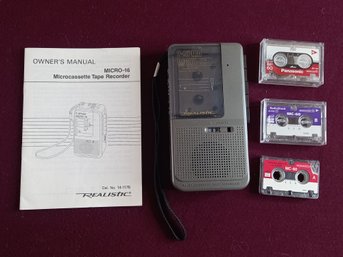 Realistic Microcassette Tape Recorder