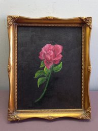 Oil On Canvas Single Rose