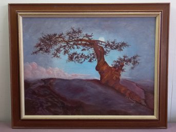 Oil On Canvas Single Tree Still Life