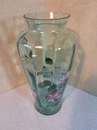 Fenton Hand Painted Artist Signed Glass Vase With Label - No Damage