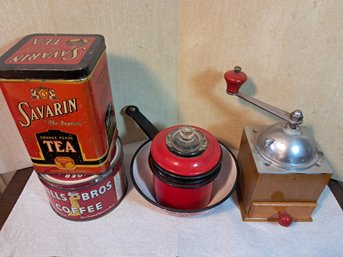 Vintage Kitchen Mixed Lot Of 5pcs. With Advertising Tins