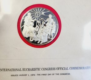 Sterling Silver Franklin Mint Commemorative PROOF Medal - 41st International Eucharistic Congress