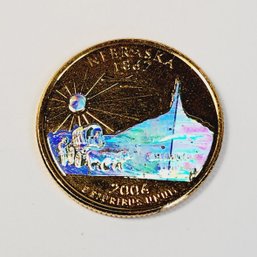 2006 NEBRASKA Quarter 24K Gold Plated  Prism Hologram Coin