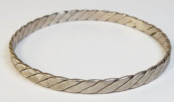 Vintage Sterling Silver Serpentine Design Bangle Bracelet