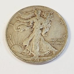 1942 Walking Liberty Silver Half Dollar (wW II)