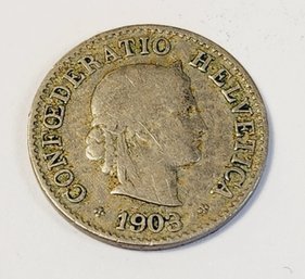 1903 Switzerland 5 Rappen  ANTIQUE Coin