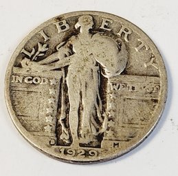 1929  -s  Standing Liberty Silver U.S. Quarter (tough Year With S Mint Mark)