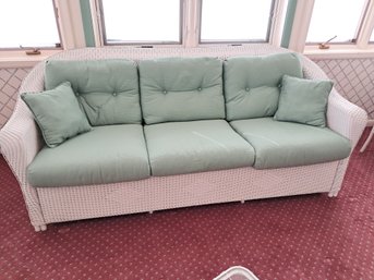 Resin Wicker Sofa With Cushions  - Perfect For Summer Patio