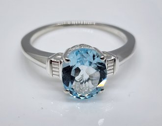 Sky Blue Topaz Ring In Sterling Silver