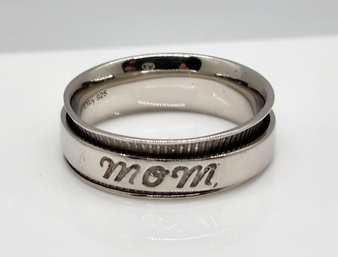 Size 10 Sterling Silver Mom Spinner Ring