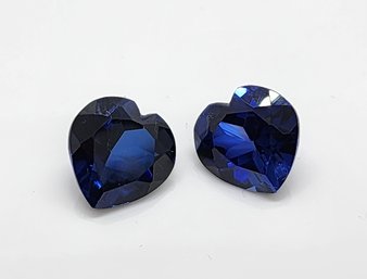2 Blue Lab Sapphire Hearts