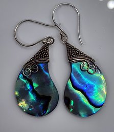 Abalone Shell Earrings In Sterling Silver