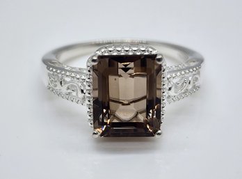 Brazilian Smoky Quartz Ring In Sterling