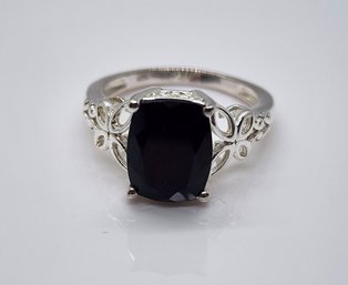 Australian Black Tourmaline Ring In Sterling