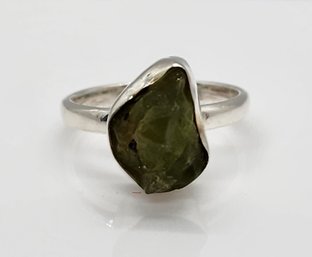 Natural Arizona Peridot Ring In Sterling